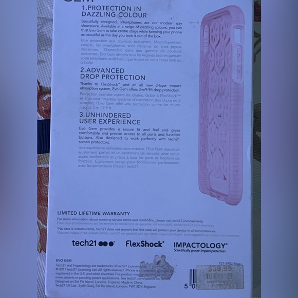 APPLE 🍎 IPHONE X PINK TECH21 PHONE CASE NIB - Picture 4 of 7